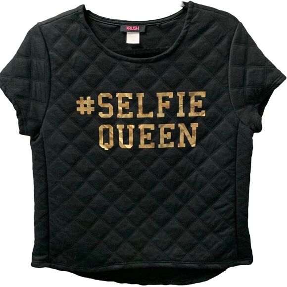 Selfie Queen Quilted Boxy Hi-Lo Top by KRUSH made in USA - Picture 1 of 4